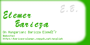 elemer baricza business card